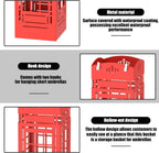 Square Metal Umbrella Holder, Square Free Standing Umbrella Rack Decorative Umbrella Holder Hollow Cutout Pattern Design for Umbrella Cane Entryway Home Office 19.49" X 6.1" X 6.1"(Red hollowed out)