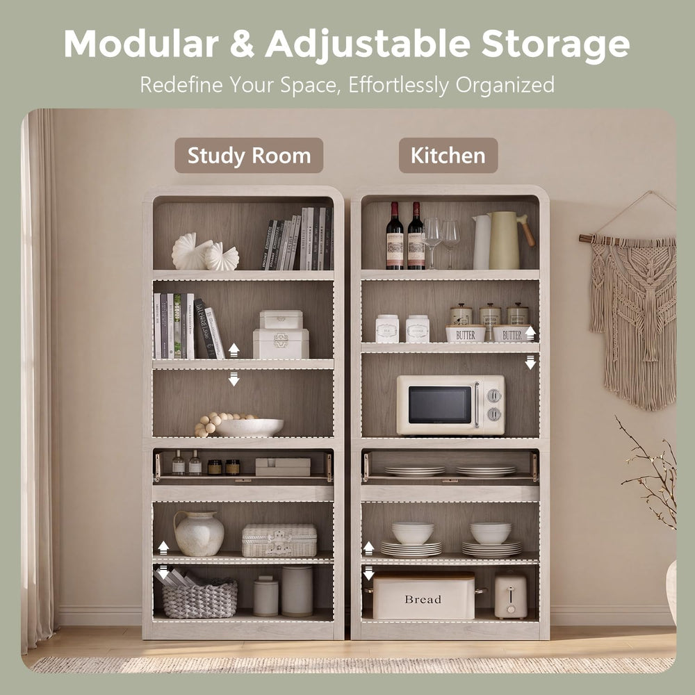 72" Tall Kitchen Pantry Cabinet, Wood Pantry Storage Cabinet w/Drawer, H...