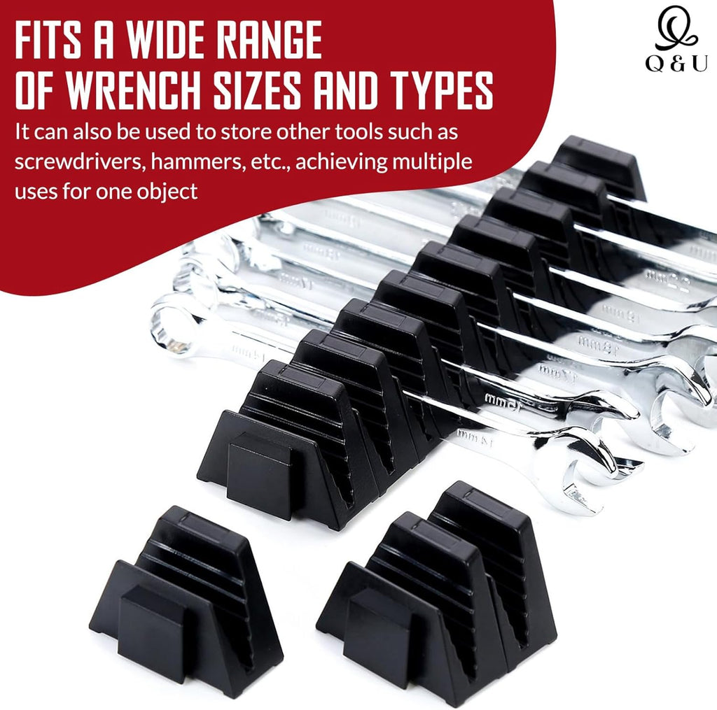 Q&U Wrench Organizer Modular System – 48 PCS Magnetic Wrench Organizer for Tool Box Drawer, Modular Wrench Organizer and Wrench Storage Rack, Heavy Duty Wrench Holder