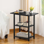 Lerliuo 3-Tier Printer Stand, Industrial Mobile Printer Table with Storage Shelf and Steel Frame, Rolling Printer Cart Holder with Lockable Wheels for Home, Office (Black)