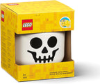 Room Copenhagen, LEGO Storage Heads Stackable Storage Container - Buildable Organizational Bins for Kid’s Toys and Accessories - 6.30 x 6.30 x 7.28in - Small, Skeleton, Holds 250 Bricks