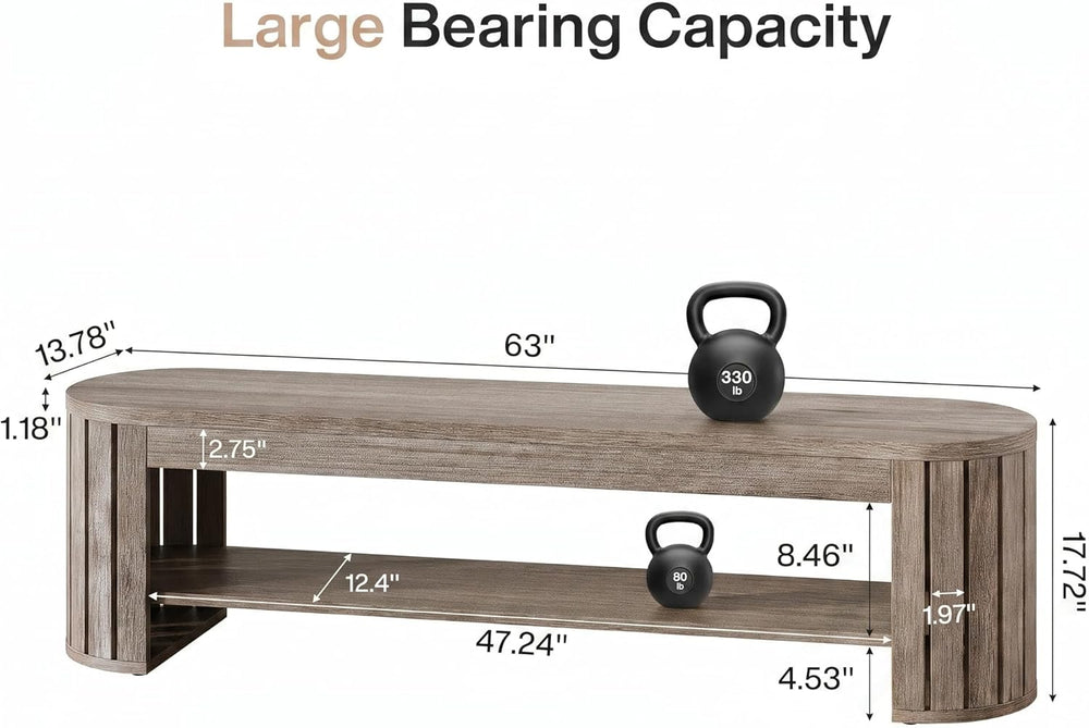 Tribesigns 63'' Shoe Storage Bench,Wooden Narrow 2-Tier Entryway Benc...
