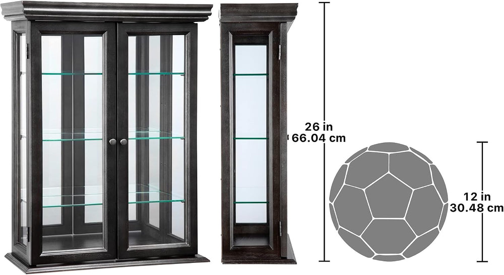 Design Toscano Country Tuscan Hardwood Wall Curio Cabinet: Ebony Black Finish