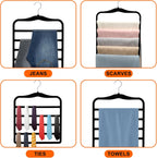 Closet Organizers and Storage,5 Pack Pants Hangers Space Saving,Velvet Hangers, Dorm Room Essentials for College Students Girls Boys Guys,Non Slip Organization and Storage Scarf Jeans Hangers