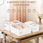Criusia 15 Pack Drawer Organizer for Clothes, Foldable Dresser Dividers with 3 Sizes, Fabric Storage Bins – White
