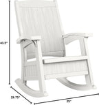 Suncast Outdoor Patio Rocking Chair with 7 Gal. of Under-Seat Storage, Stylish Faux Wood Outdoor Rocker for Patios, Ice Cube
