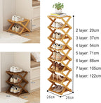 YYW Shoe Rack, Foldable Bamboo Shoes Shelf, Freestanding Shoe Storage Organiser for Entryway, Hallway, Bedroom, Closet (Brown, 3 Layers)