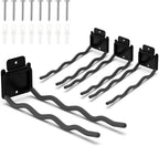 HUHOLE Garage Hooks, Ladder Hangers for Garage Wall, Shovel Holder, 4 Pack Heavy Duty Hook for Ladder, Rake, Folding Chair, Yard Tools, Garden Tool, 12” Wave Curved Utility Hooks
