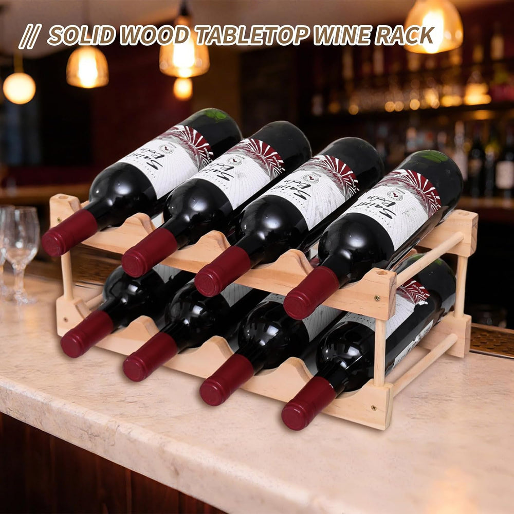 Wooden Stackable Storage Modular Small countertop Wine Rack Cabinet-Freestand...