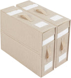 Linen Closet Organizers and Storage for Bedding Thin Blanket, Folding Sheet Storage Organizer with Visible Window (Beige)