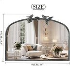 Silver Vintage Mirror - 36x24 Inch, Arched Antique Mirror with Ornate Frame for Bathroom, Living Room, Fireplace, Entryway