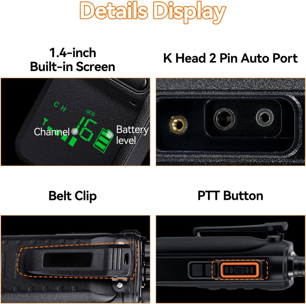 Retevis RT86 2 Way Radio Long Range with Mic for Warehouse,High Power,4Pack
