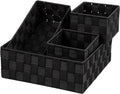 Posprica Woven Storage Basket Small Baskets for Organizing, Cube Basket Bin Container Tote Organizer Divider for Drawer,Closet,Shelf, Dresser,set of 4
