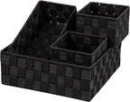 Posprica Woven Storage Basket Small Baskets for Organizing, Cube Basket Bin Container Tote Organizer Divider for Drawer,Closet,Shelf, Dresser,set of 4