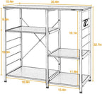 SogesPower Kitchen Baker's Rack, 3-Tier Microwave Stand Storage Rack with Different Height,Vintage Coffee Station with 5 Hooks,Organizer Workstation for Kitchen, Living Room and Corridor