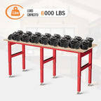 SPECRAFT 72" Red Adjustable Heavy Duty Workbench with 4 AC Outlet and 2 USB Ports Power Outlets, 6000 Lbs Capacity, Rubber Wood Top for Garage, Workshop, Office