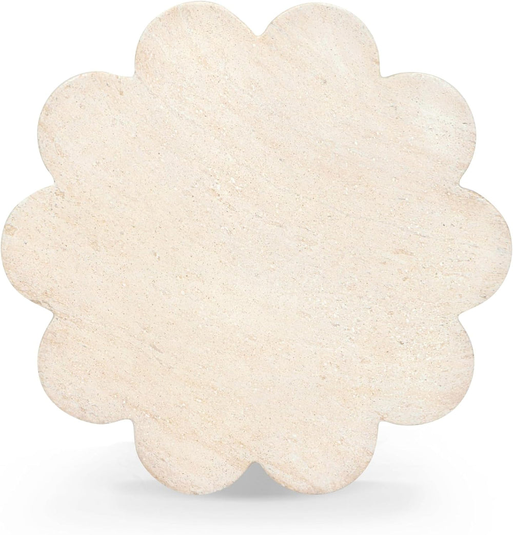 Tov Furniture Blossom Faux Travertine Indoor/Outdoor Concrete Side Table