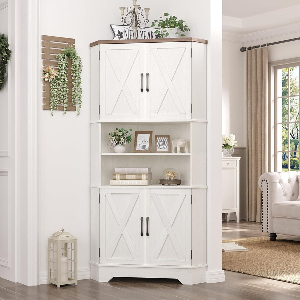 Befrases Corner Cabinet, 67''H Kitchen Pantry Storage Cabinet, 6-Tier...