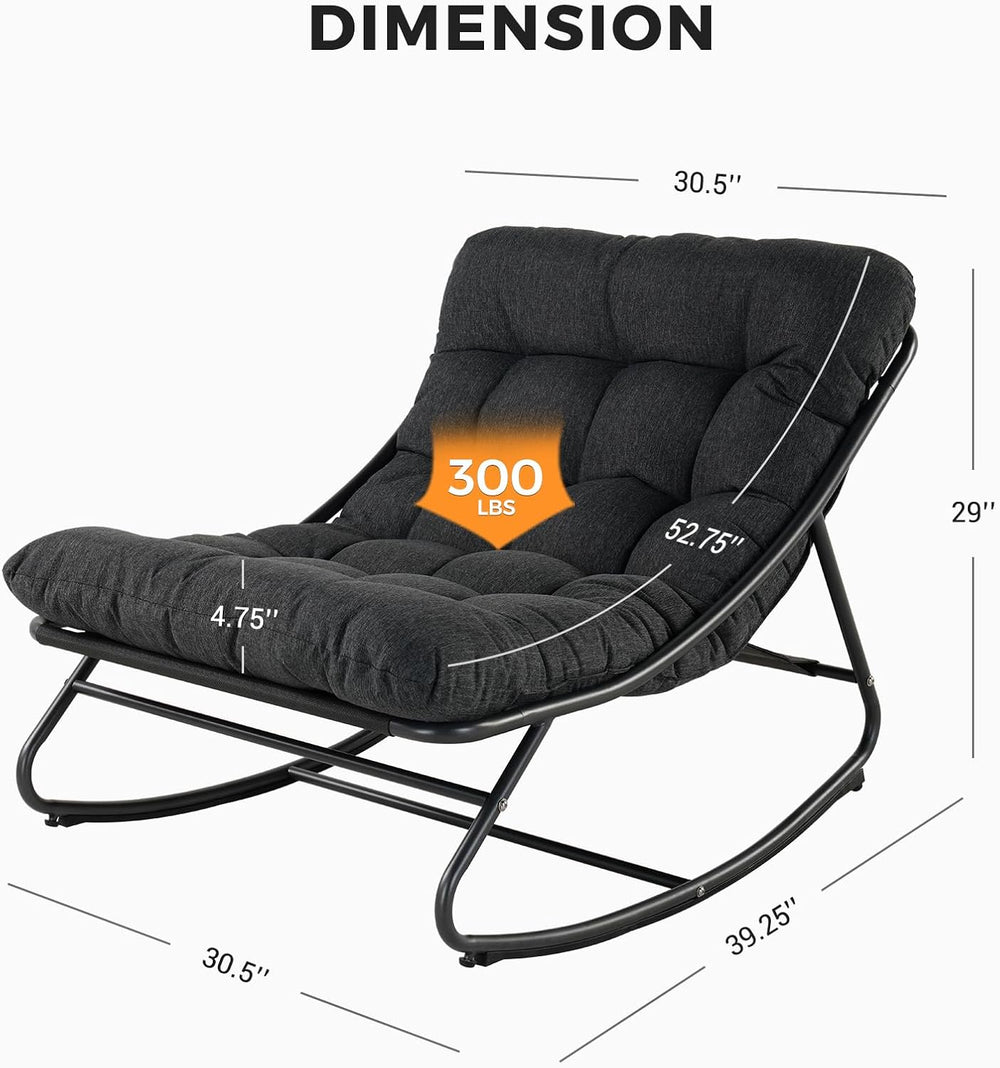 Grand patio Outdoor Rocking Chair, Padded Cushion Recliner Rocker for Front P...