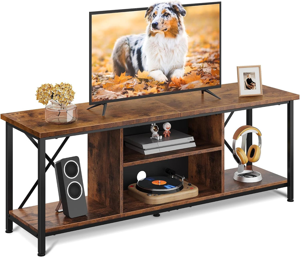 WLIVE Industrial TV Stand for Up to 65 inch TV, Heavy-Duty Metal Frame Entert...