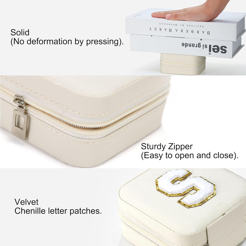 Parima Teacher Gifts for Women - Teacher Appreciation Gifts, Retirement Travel Gifts for Teacher Travel Jewelry Box | Teacher Birthday Gifts | Retirement Gifts for Women 2025 - Letter B, White