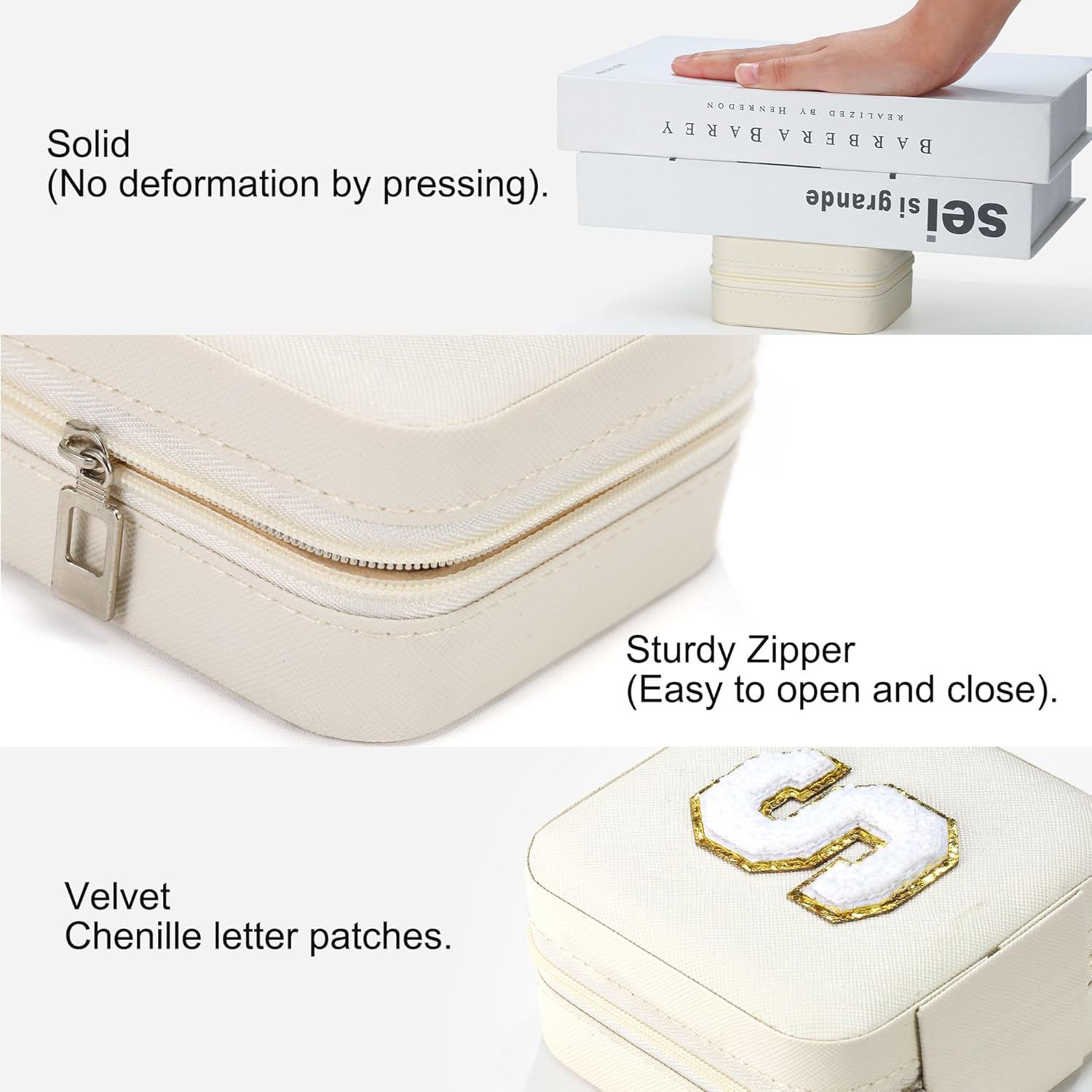 Parima Teacher Gifts for Women - Teacher Appreciation Gifts, Retirement Travel Gifts for Teacher Travel Jewelry Box | Teacher Birthday Gifts | Retirement Gifts for Women 2025 - Letter B, White