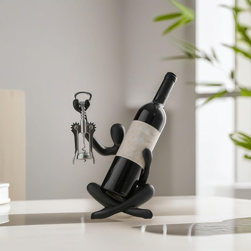 XINXUAN Modern Wine Bottle Holder, Resin Hollow-Out Design Decorative Wine Ra...