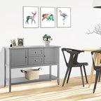 COSTWAY Buffet Sideboard, with 2 Wood Storage Drawers & Open Shelf, Console Table for Living Room Kitchen Dining Room Furniture (Grey)