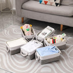 combocube 11.8 x 7.8 x 5.1 Inch Fabric Storage Bins for Shelves, Linen Storage Organizer Storage Basket with Ropes for Laundry, Home, Closet, Office, Clothes, Toys Organizer
