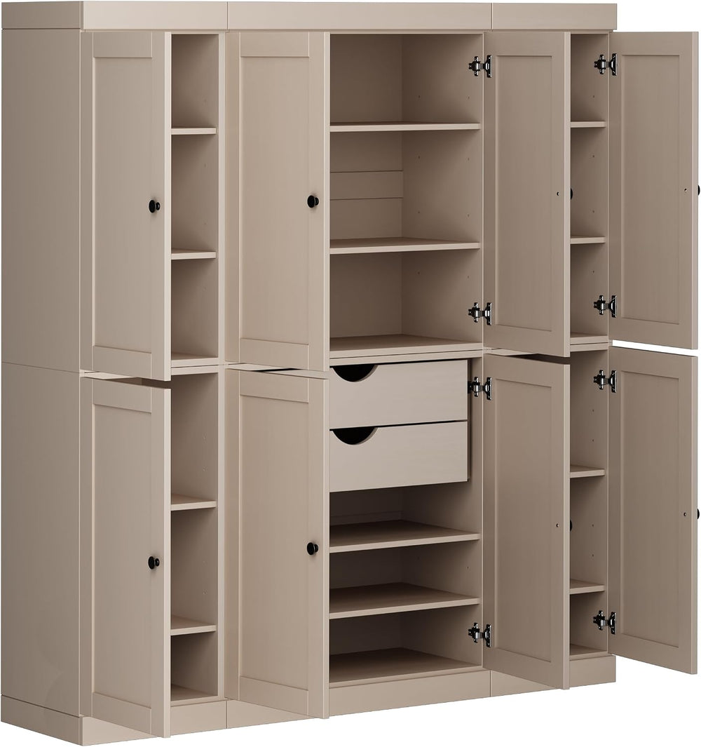Palace Imports Solid Wood Pantry Cabinet – 71.5" Tall x 65" Wide - ...