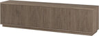 Henn&Hart Fluted TV Stand for TVs up to 85" with 2 Concealed Ribbed Storage Cabinets and Adjustable Shelves for Living Room, Family Room, or Office, Weathered Gray