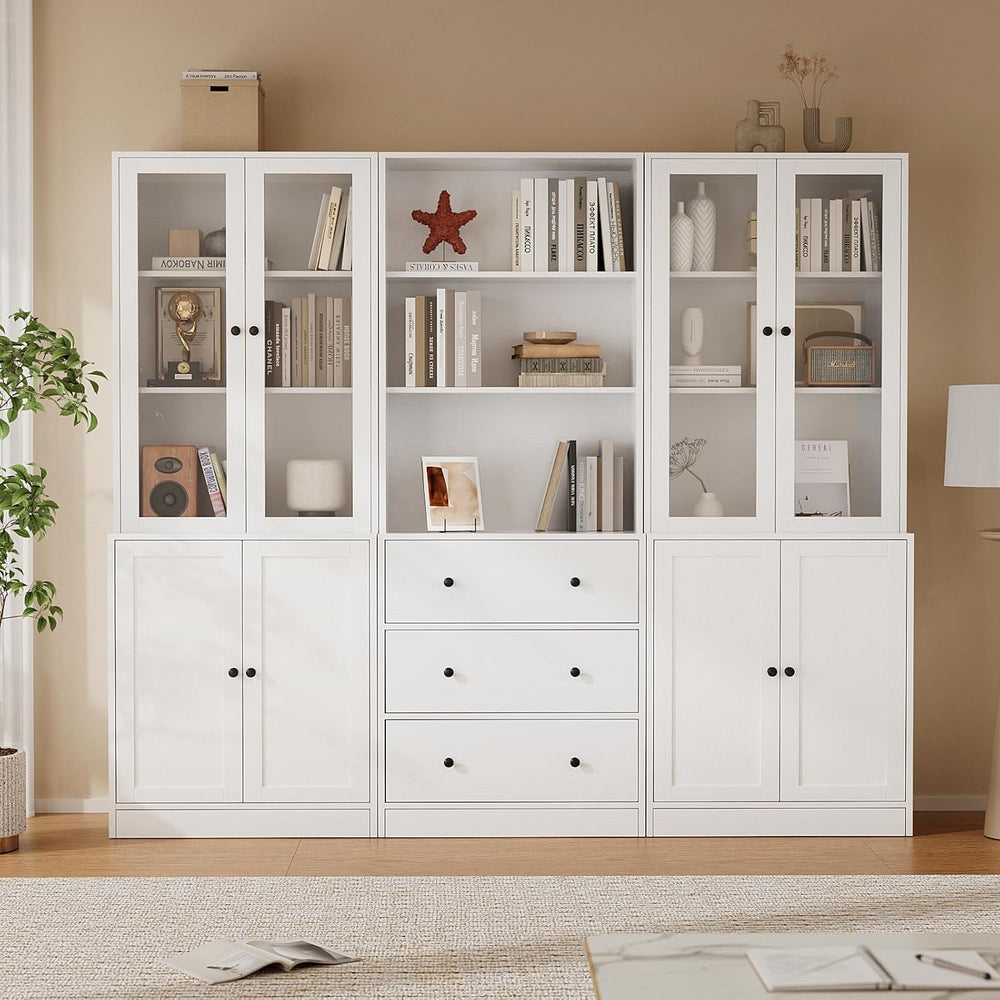 TUSY 71" H Bookshelf with Storage, 6-Tier Modern Bookshelves with 3 Larg...