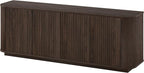 Henn&Hart Fluted TV Stand for TVs up to 75" with 2 Storage Cabinets with an Adjustable Shelf for Living Room, Family Room, or Office, Warm Brown