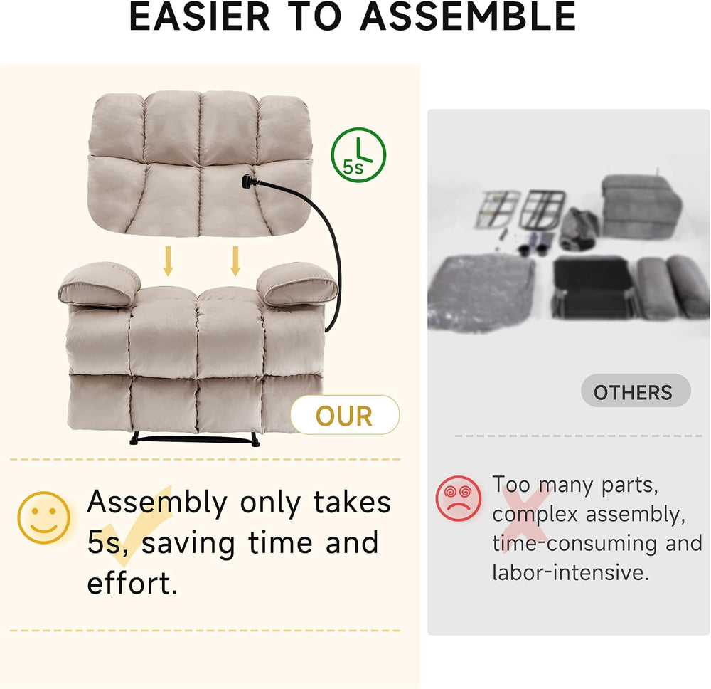 Oversized Recliner Chair, Big Mans Recliner Chairs for Adults 400lbs, Wide Re...