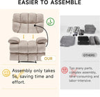 Oversized Recliner Chair, Big Mans Recliner Chairs for Adults 400lbs, Wide Recliners for Tall Man, Large Recliner Chair for Living Room(Cream)