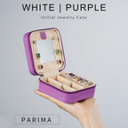Parima Christmas Gifts for Mom - Small Travel Jewelry Box, Travel Jewelry Case with Mirror for Necklace Earrings Rings Organizer | Birthday Gifts Christmas Travel Gifts for Mom - Letter F, Purple