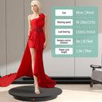 JAYEGT Motorized Rotating Display Stand, 350Lbs Load，360 Degree Electric Rotating Potography Turntable for Products Display，Live Show， Remote Control +5 Colors Backgrounds (Black/23.6Inch/Wired)