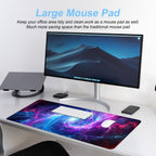 Galaxy Swirl Mouse Pad XXL – Large Extended Desk Mat with Blue & Pink Energy Nebula, Cosmic Gaming Mousepad with Non-Slip Base for PC, Office, Streamers,31.5 x 11.8 in