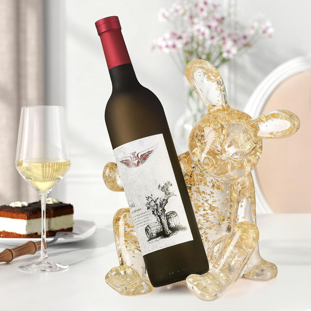 Tabletop Wine Racks,Rabbit Wine Holder Countertop, Crystal Clear Resin Bunny ...