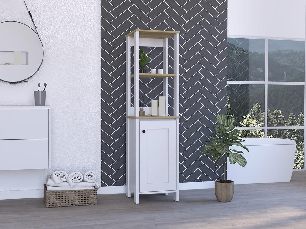 Corner Storage Cabinet with 4-Shelf, Wine Sideboard Pantry Cabinet for Living...