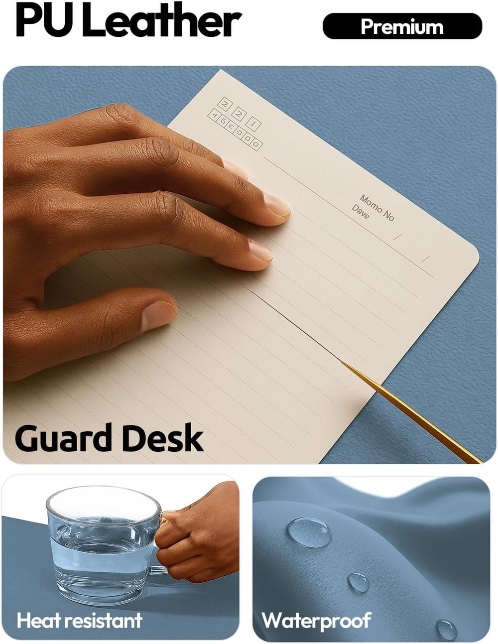 YSAGi Leather Desk Pad Protector, Office Desk Mat, Large Mouse Pad, Non-Slip ...