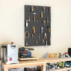 TORACK 3-Pack 12x24 inch Metal Pegboard Panels for Garage Wall, Tools Organizer Pegboard for Workbench, Workshop, Modular Peg Board Tool Storage Board for Pegs(Black)
