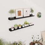 Axeman 30 Inch Floating Shelves Black | Picture Ledge Shelf Set of 2 | Rustic Picture Shelf for Wall with Ledge | Black Wall Shelves with Lip | Photo Ledges Nursery Bookshelf