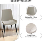 Dining Chairs, Modern PU Leather Dining Room Chair with Sturdy Metal Legs, Upholstered Seat Dinner Chairs Accent Side Chairs for Indoor Kitchen Living Room Restaurant Cafe (Cream, Set of 4)