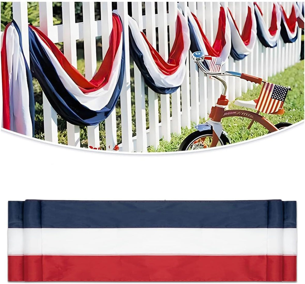 American Flag Bunting Banner 2x20 Ft Patriotic Decorations – Red White Blue S...