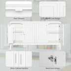 Merax Sideboard Buffet Storage Cabinet with Door Organizers, Cupboard Console Table for Kitchen, Dining and Living Room, Adjustable Shelf, White