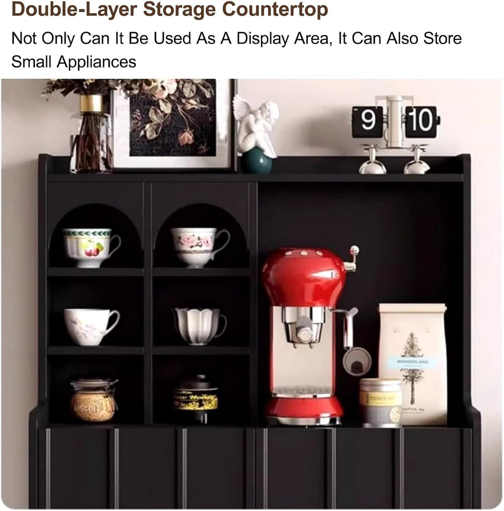 Kitchen Pantry Cabinet with Adjustable Shelves, Freestanding Kitchen Cupboard...