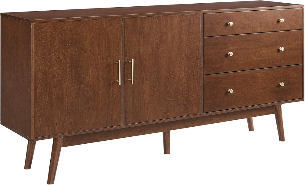 Walker Edison Mid-Century Modern Wood Kitchen Buffet Sideboard Entryway Servi...