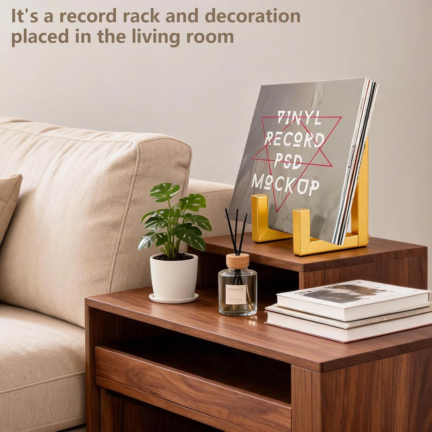 Metal Vinyl Record Album Display Holder Stand 8-15 LPs,Golden | 8-15 LPs,Metal Vinyl Record Stand