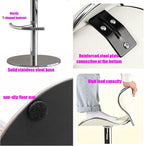 Commercial Stainless Steel Stool, Home Office Desk Chair, Height Stool Chairs, 360° Free Rotation, for Corporate Reception, Bar, Cafe, Changing Room(Black)